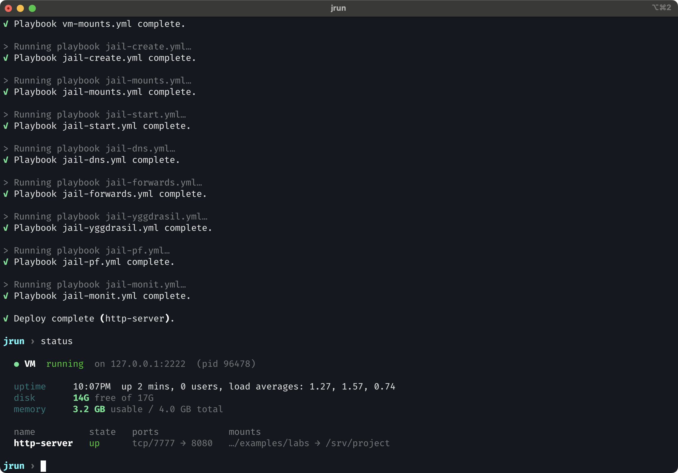 jrun deploy
